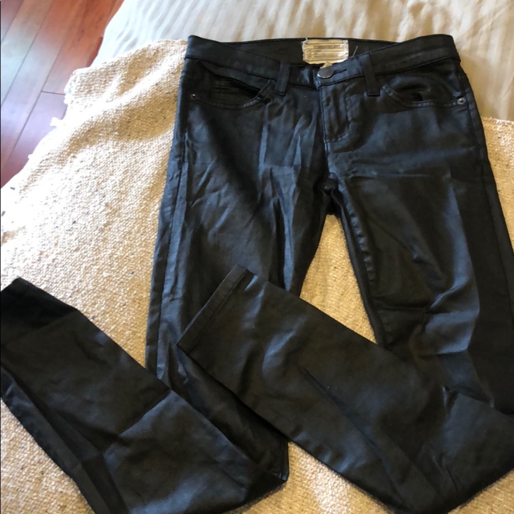 Current Elliot cropped wax jeans